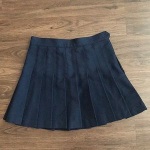 American Apparel navy pleated mini skirt